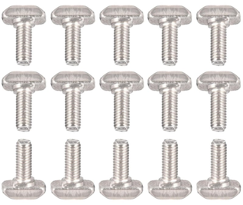 NACX M6 x 16mm T-Slot Drop-in Stud Sliding Bolts, Carbon Steel Hammer Head Bolt T Screw, T-Bolt T Shape Stud Sliding Screw for 30 Series Aluminum Profile, 25PCS - Image 1